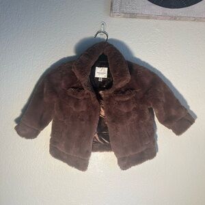 Urban Republic Kids Chocolate Brown Faux Fur Button Up Puffer 🧥
